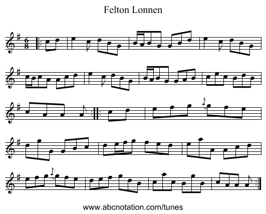 Felton Lonnen - staff notation