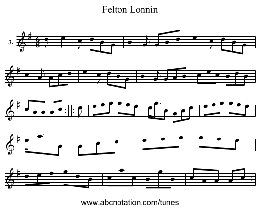 Felton Lonnin - staff notation