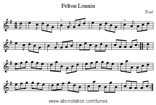 Felton Lonnin - staff notation