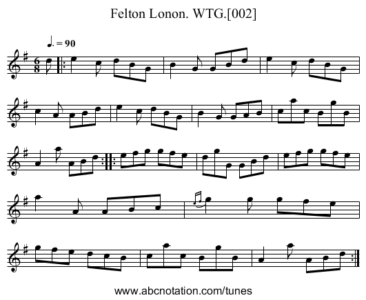 Felton Lonon. WTG.[002] - staff notation