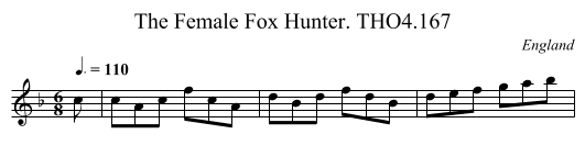Female Fox Hunter. THO4.167, The - staff notation