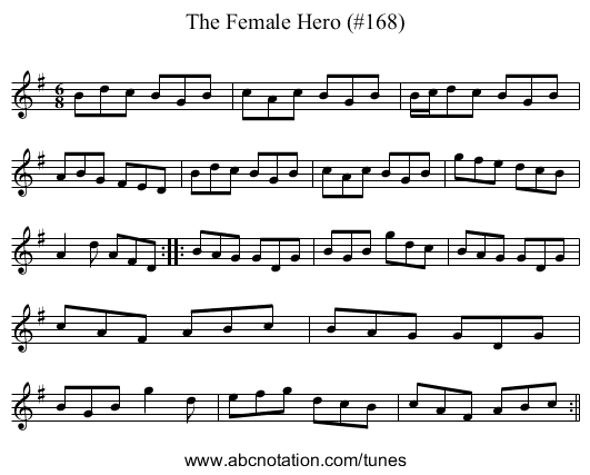 Female Hero (#168), The - staff notation