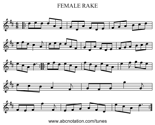 FEMALE RAKE - staff notation
