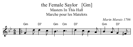 Female Saylor   [Gm], the  - staff notation