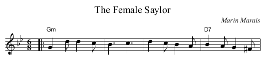 Female Saylor, The - staff notation
