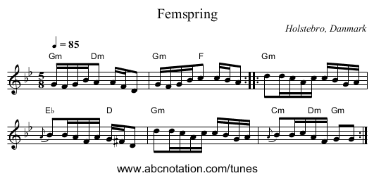 Femspring - staff notation