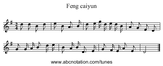 Feng caiyun - staff notation