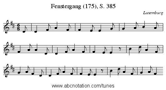 Fenstergang (175), S. 385 - staff notation