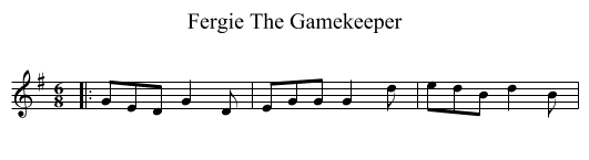 Fergie The Gamekeeper - staff notation