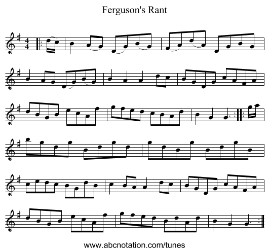 Ferguson's Rant - staff notation
