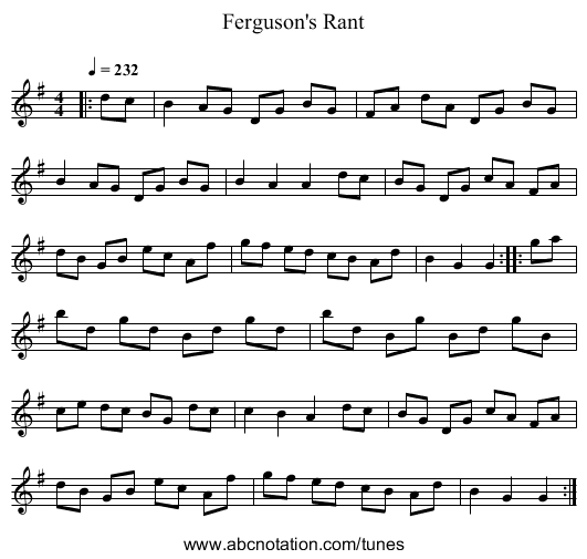Ferguson's Rant - staff notation