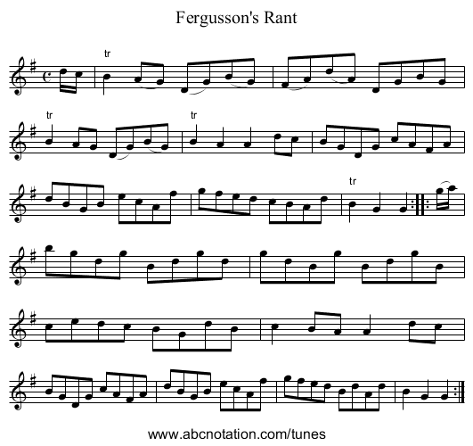 Fergusson's Rant - staff notation