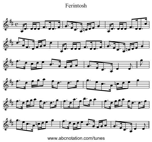 Ferintosh - staff notation