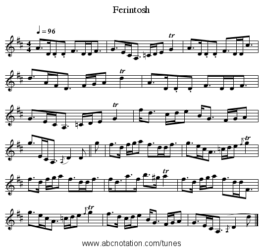 Ferintosh - staff notation