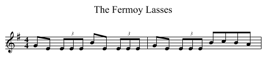 Fermoy Lasses, The  - staff notation