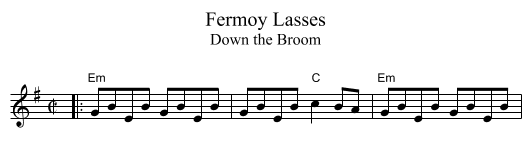 Fermoy Lasses - staff notation
