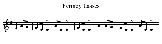 Fermoy Lasses - staff notation