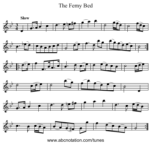 Ferny Bed, The - staff notation