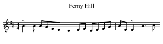 Ferny Hill - staff notation