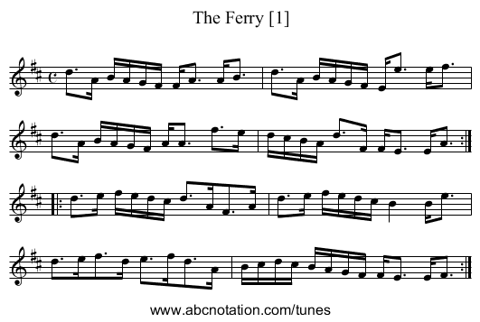 Ferry [1], The - staff notation