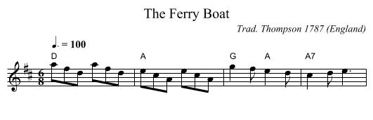 Ferry Boat, The - staff notation