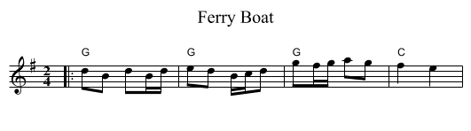 Ferry Boat - staff notation