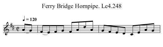 Ferry Bridge Hornpipe. Le4.248 - staff notation