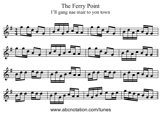 Ferry Point, The - staff notation