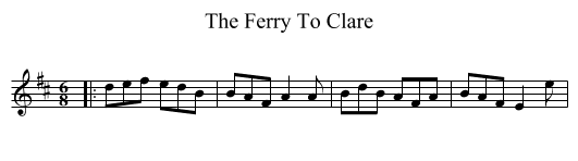 Ferry To Clare, The  - staff notation