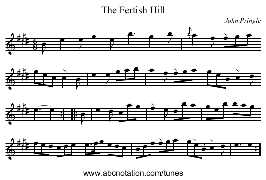 Fertish Hill, The - staff notation