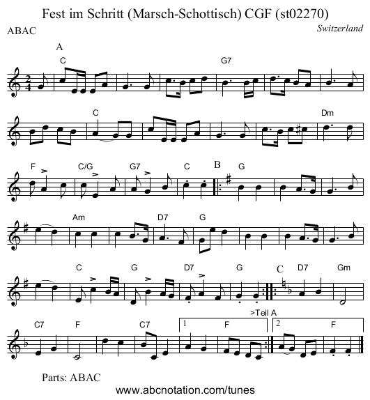 Fest im Schritt (Marsch-Schottisch) CGF (st02270) - staff notation