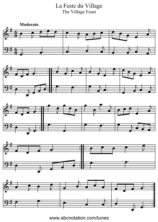 Feste du Village, La - staff notation