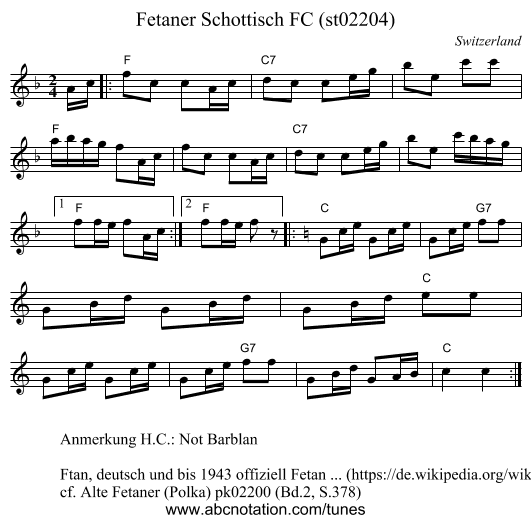 Fetaner Schottisch FC (st02204) - staff notation