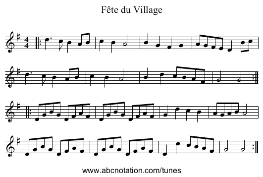 F&ecirc;te du Village - staff notation