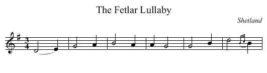 Fetlar Lullaby, The - staff notation