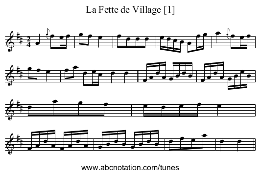 Fette de Village [1], La - staff notation