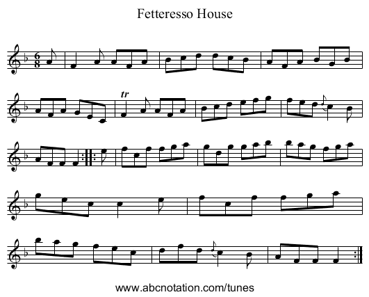 Fetteresso House - staff notation