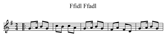 Ffidl Ffadl - staff notation