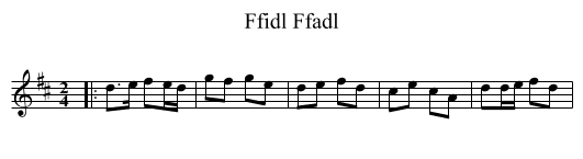 Ffidl Ffadl - staff notation