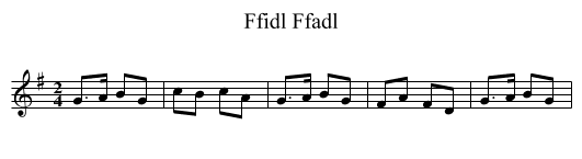 Ffidl Ffadl - staff notation