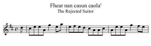 Fhear nan casun caola' - staff notation