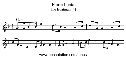 Fhir a bhata - staff notation