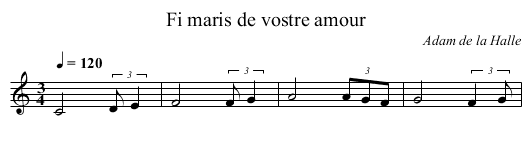 Fi maris de vostre amour - staff notation