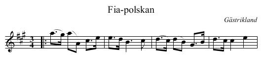 Fia-polskan - staff notation