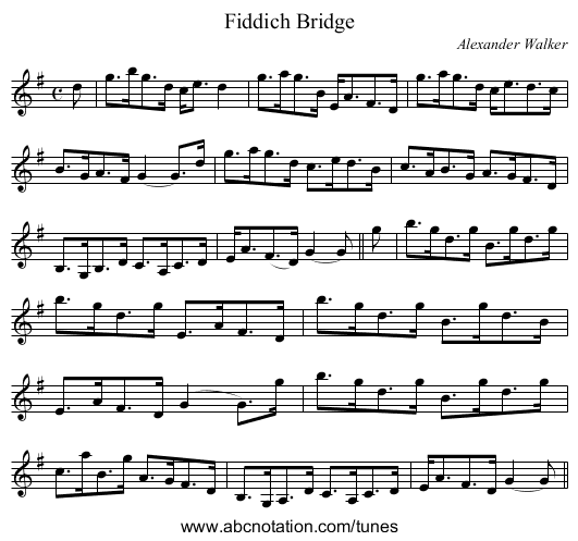 Fiddich Bridge - staff notation