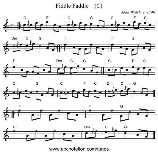 Fiddle Faddle    (C) - staff notation