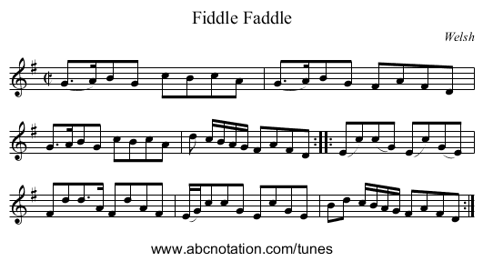 Fiddle Faddle - staff notation
