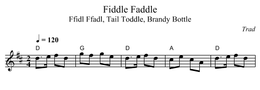 Fiddle Faddle - staff notation