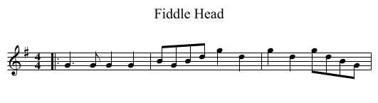 Fiddle Head - staff notation