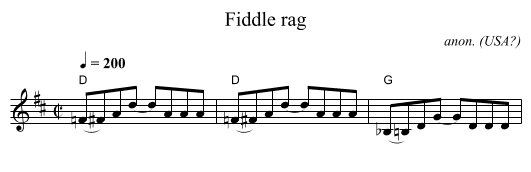 Fiddle rag - staff notation